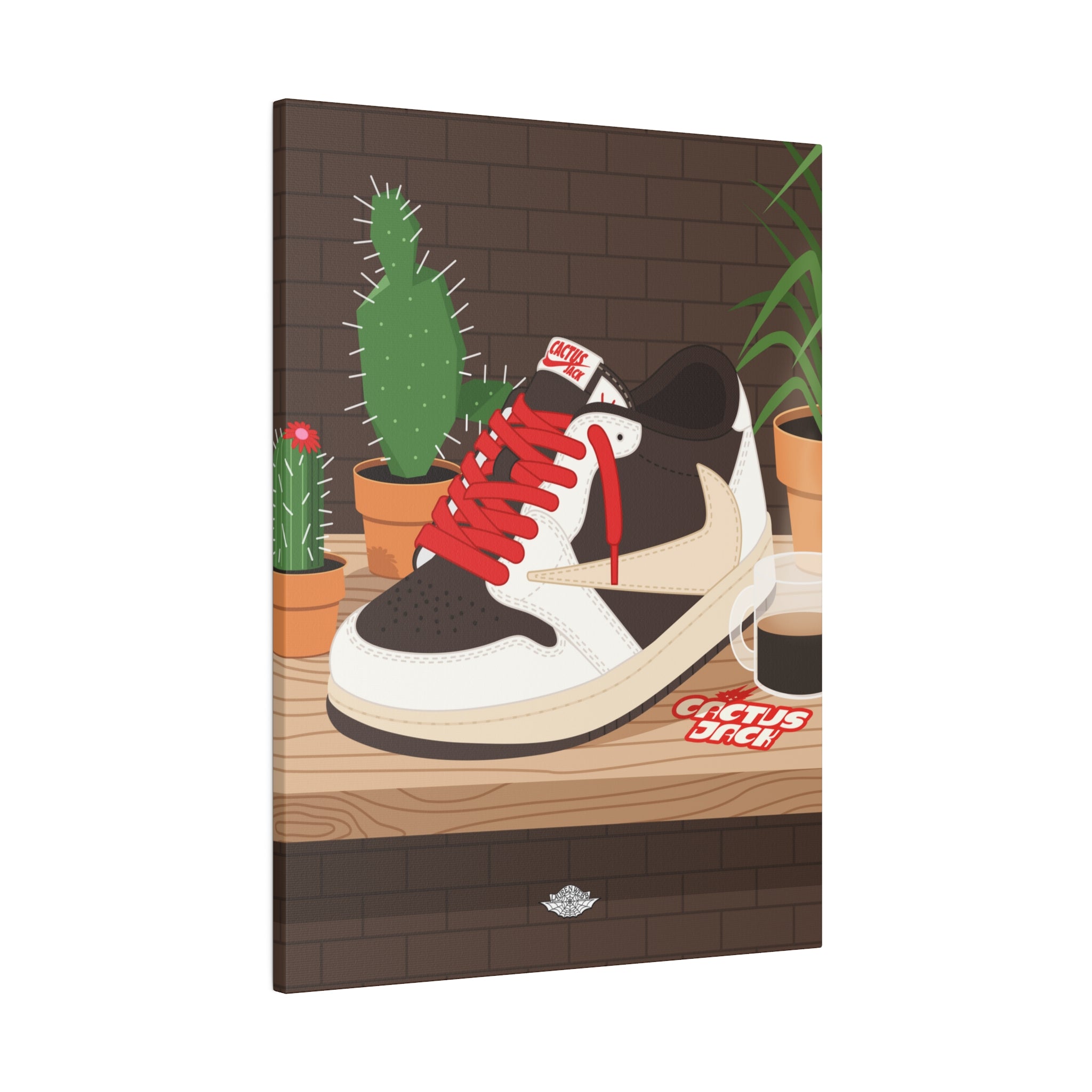 Cactus Jack AJ1 Low 'Reverse Mocha' Canvas Print