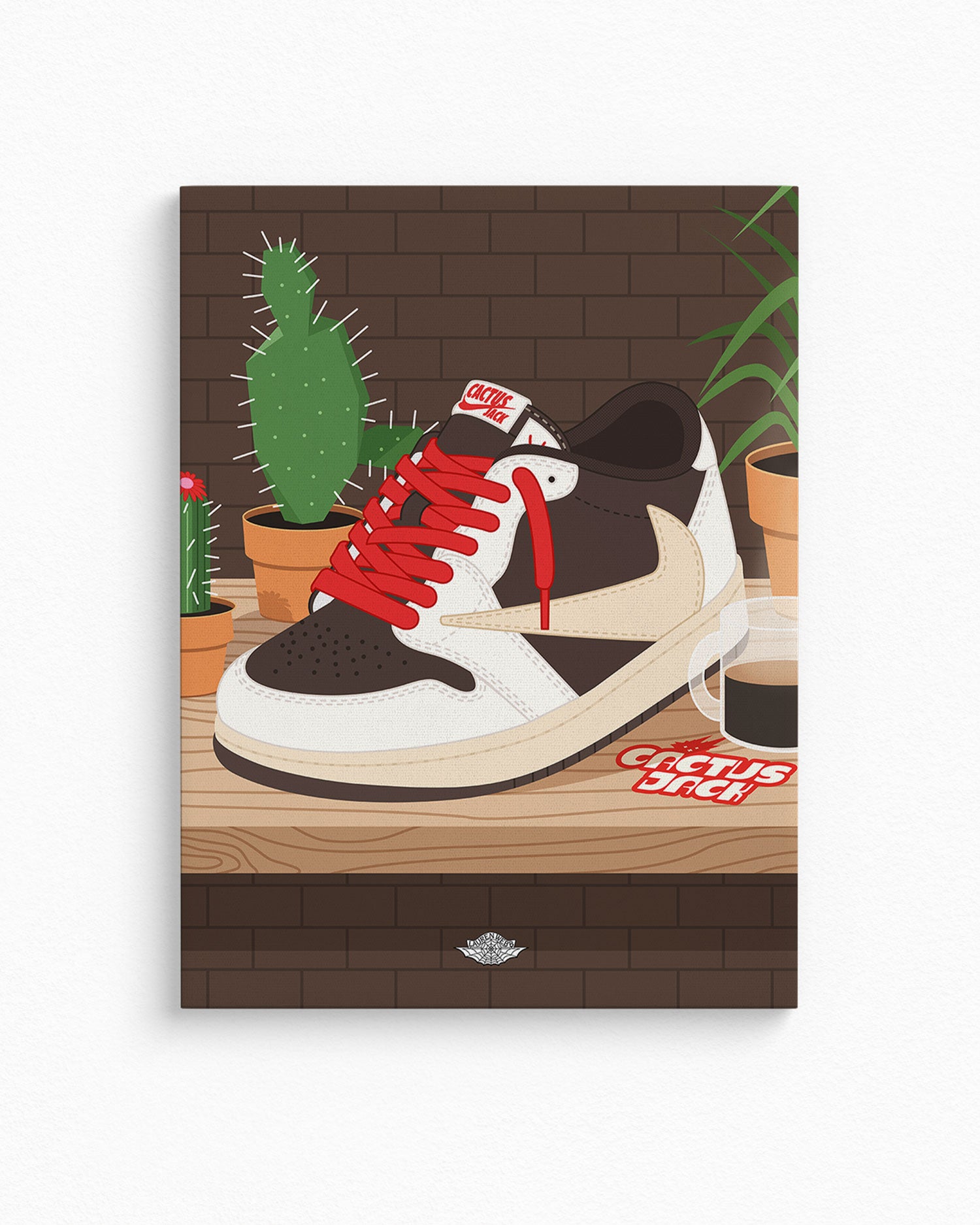 Cactus Jack AJ1 Low 'Reverse Mocha' Canvas Print