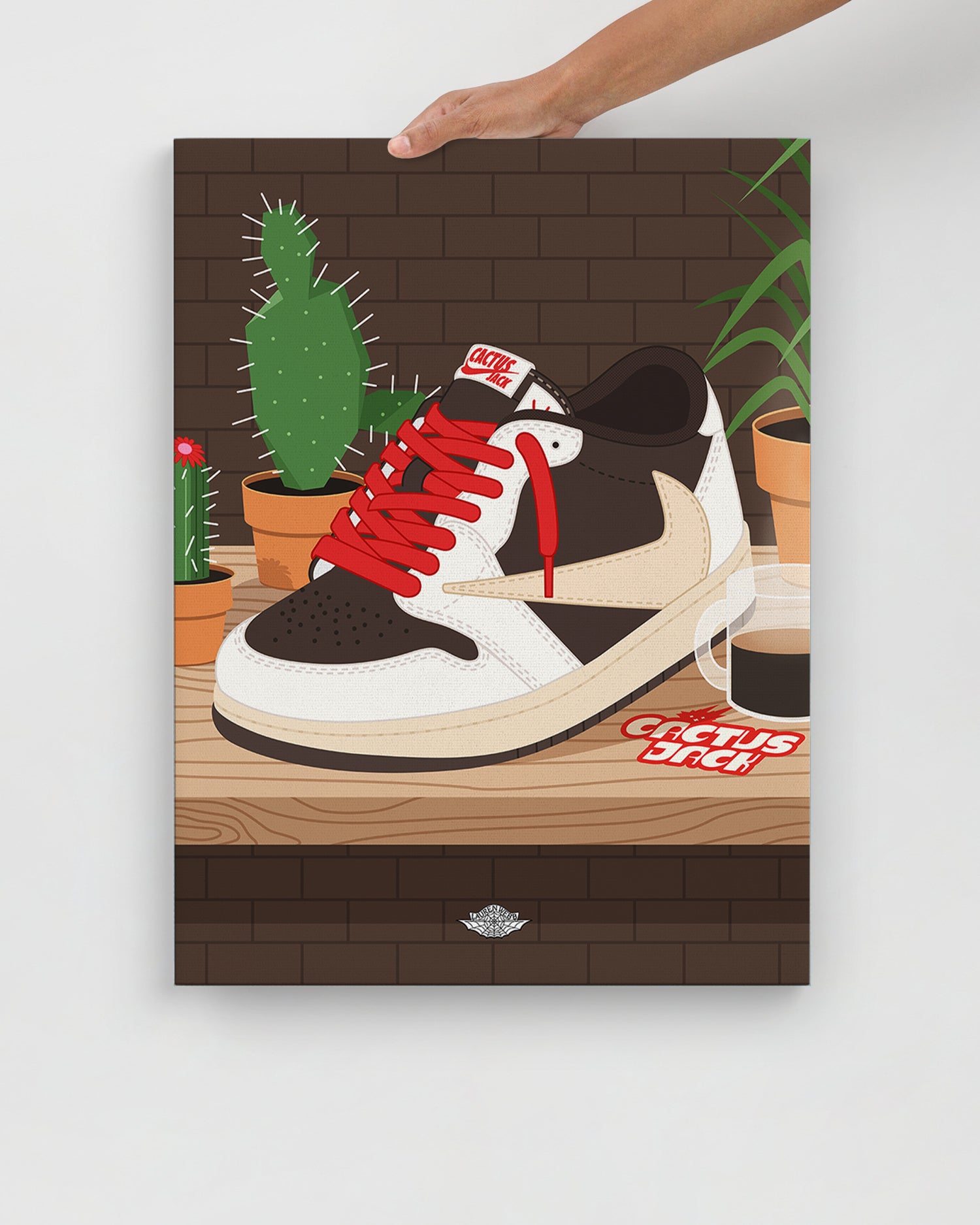 Cactus Jack AJ1 Low 'Reverse Mocha' Canvas Print